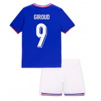Camisa de Futebol França Olivier Giroud #9 Equipamento Principal Infantil Europeu 2024 Manga Curta (+ Calças curtas)